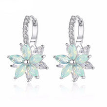 Load image into Gallery viewer, Cubic Zirconia Fancy Crystal Flower Stud Earrings for Women Girls Jewellery Valentine Day Gift