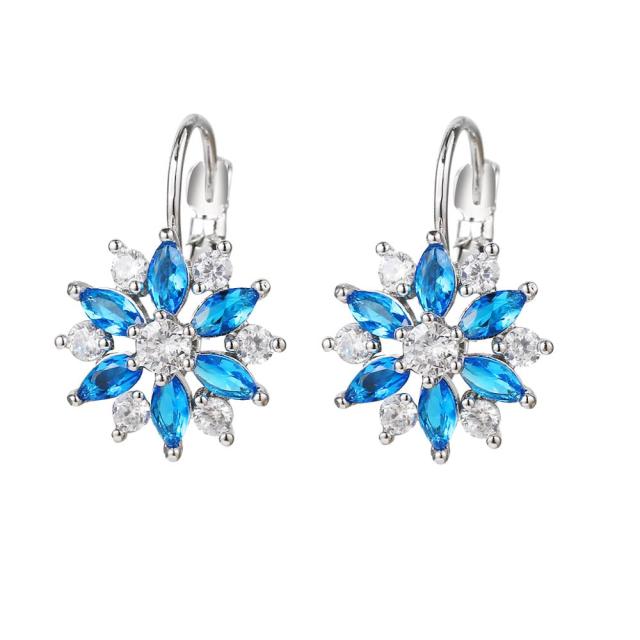 White And Blue Zirconia Stud Earring